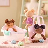 PRE-ORDER - Lullababy Badpopjes In Mandje - Roze