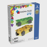 Magna-Tiles Set Van 2 Auto's - Green & Yellow