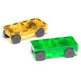 Magna-Tiles Set Van 2 Auto's - Green & Yellow