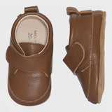 Melton Luxe Leren Slofjes - Cognac
