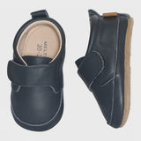 Melton Leren Slofjes Luxe - Marine
