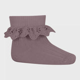 MP Denmark Wollen Sokken Lea Lace - Light Brown Melange