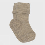 MP Denmark Wollen Sokken Rib - Light Brown Melange
