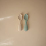 Mushie 2-Pack Babylepels - Cambridge Blue / Shifting Sand