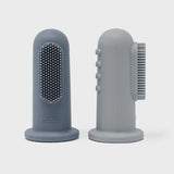 Mushie 2-Pack Vingertandenborstels - Stone / Trandwinds