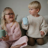 Mushie Trainingsbeker Met Rietje - Cambridge Blue
