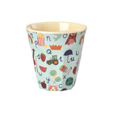 Rice Melamine Beker - ABC Print - Blauw - Medium