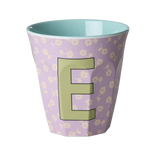 Rice Melamine Beker - Letters - Flowers - Medium