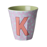 Rice Melamine Beker - Letters - Flowers - Medium