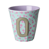 Rice Melamine Beker - Letters - Flowers - Medium
