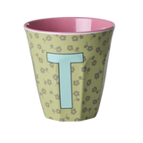 Rice Melamine Beker - Letters - Flowers - Medium
