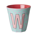 Rice Melamine Beker - Letters - Flowers - Medium