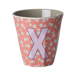 Rice Melamine Beker - Letters - Flowers - Medium
