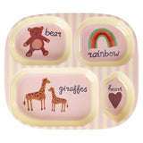 Rice Melamine 4-vakken Bord - ABC Print - Roze