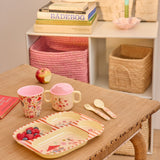 Rice Melamine 4-vakken Bord - Circus Print - Roze