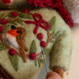 Sjaal Met Verhaal - Decoratie Hert Roodborstje - English Christmas