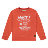 Stains & Stories Boys Sweater Met Print Rood