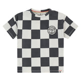 Stains & Stories Boys T-Shirt Geblokt Antraciet