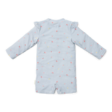 Little Dutch Zwempak Lange Mouwen Sunny Flowers Blue